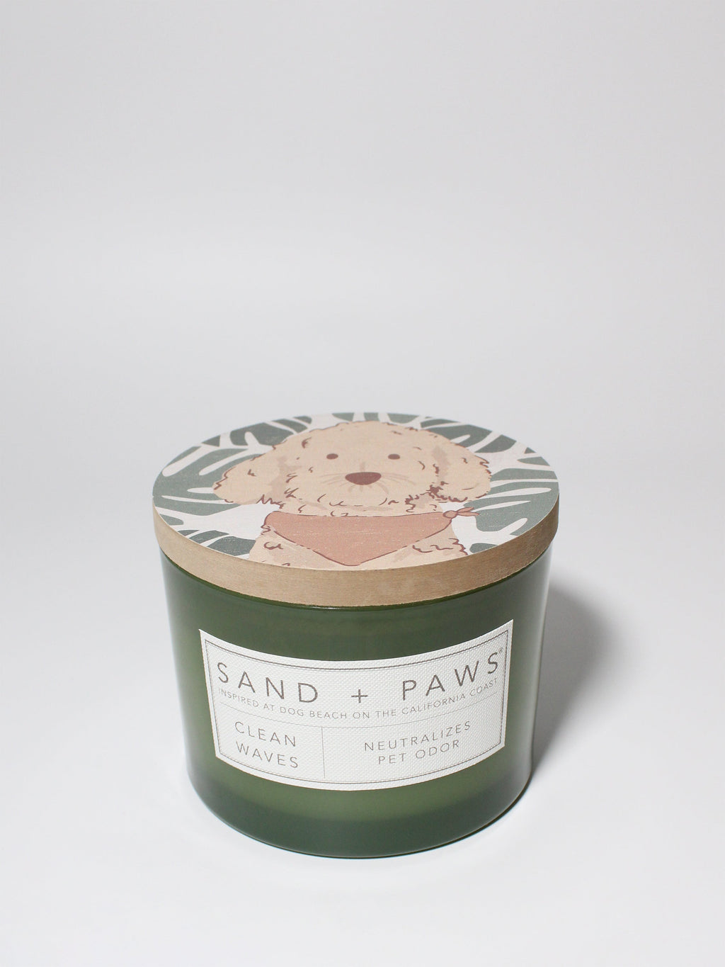 Sand + Paws Clean Waves 12 oz scented candle - Fine Fragrance