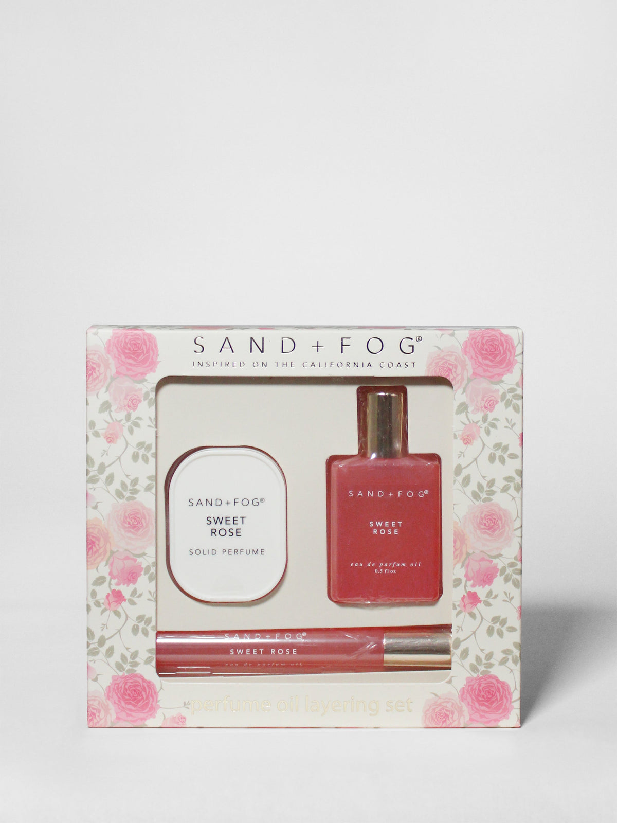 Perfume Oil Rollerballs and Solid Perfume Set - Sweet Rose - Fine Fragrance