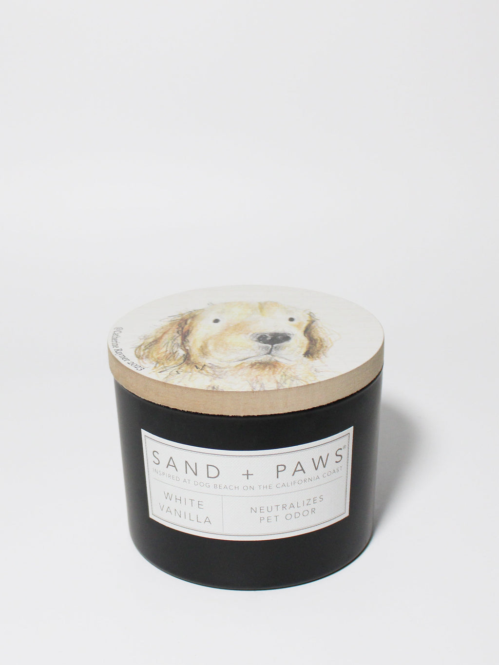Sand + Paws White Vanilla 12 oz scented candle - Fine Fragrance