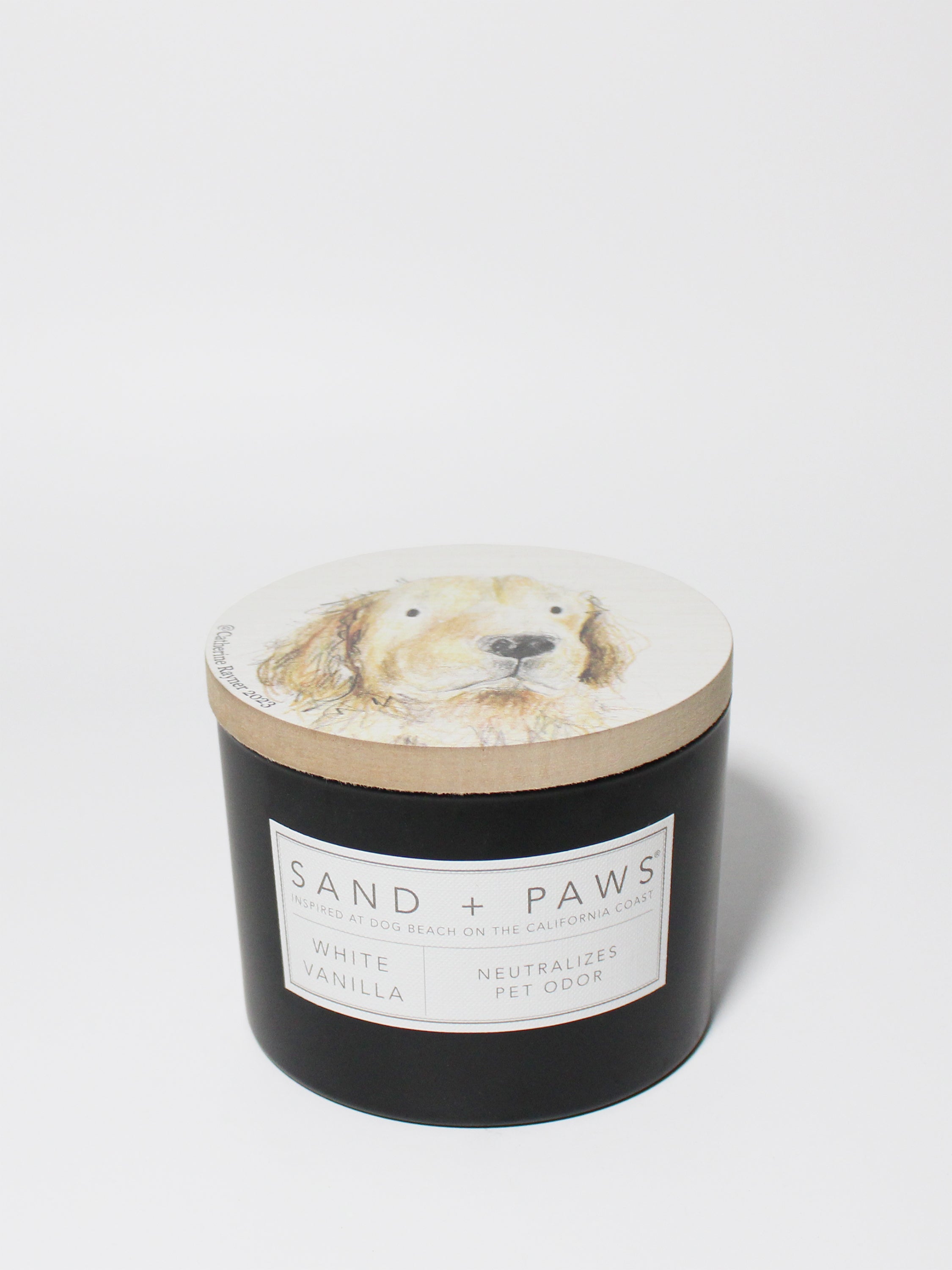 Sand + Paws White Vanilla 12 oz scented candle - Fine Fragrance