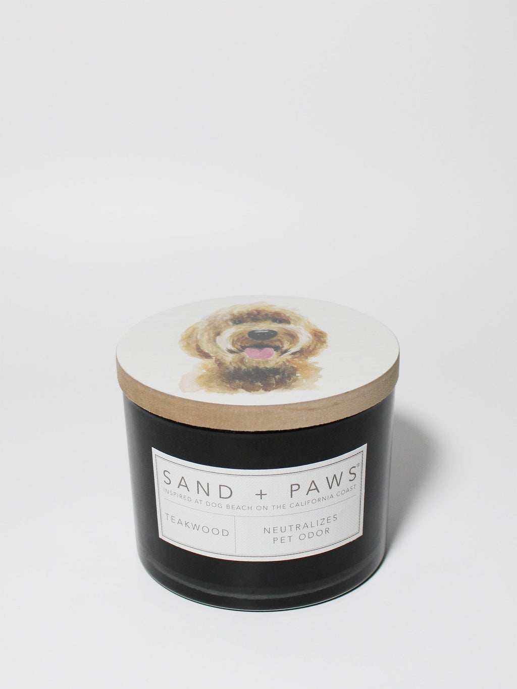 Sand + Paws Teakwood 12 oz scented candle - Fine Fragrance