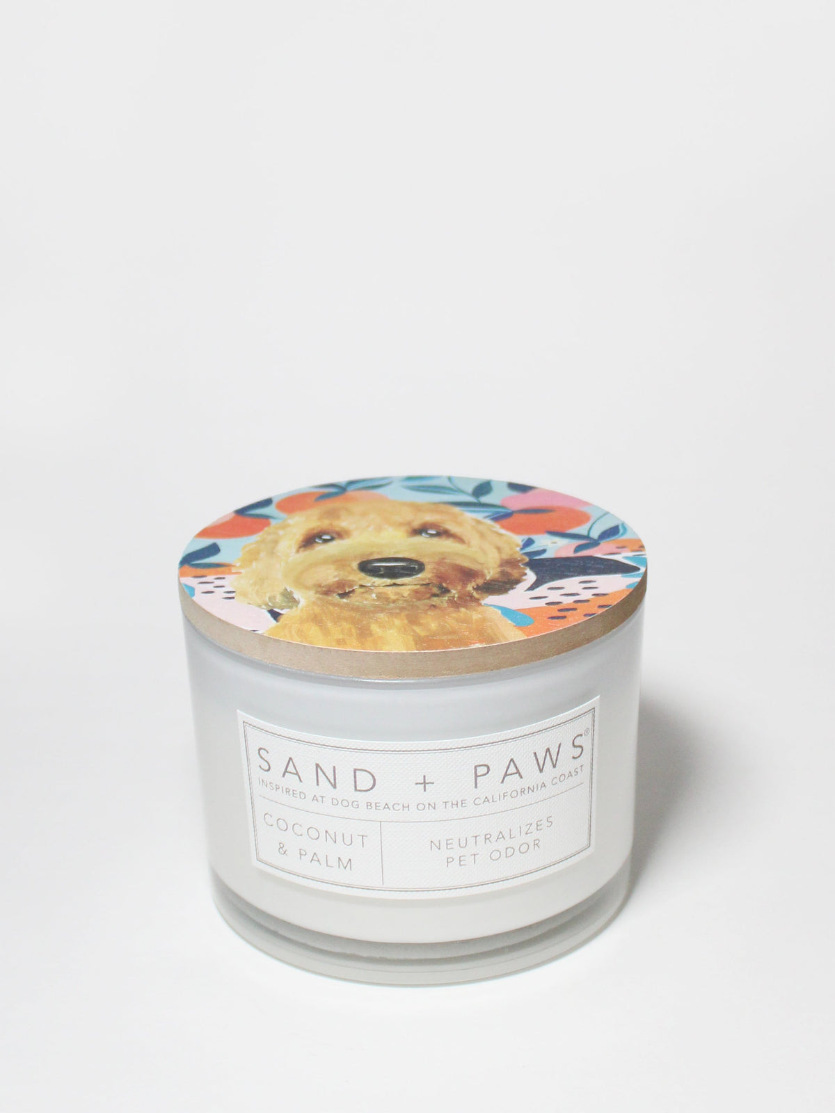 Sand + Paws Coconut & Palm 12 oz scented candle - Fine Fragrance