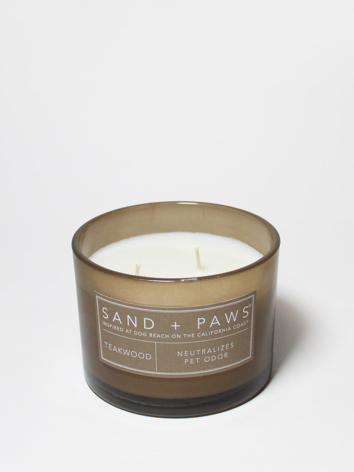 Sand + Paws Teakwood 12 oz scented candle - Fine Fragrance