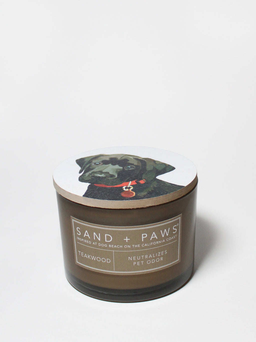 Sand + Paws Teakwood 12 oz scented candle - Fine Fragrance