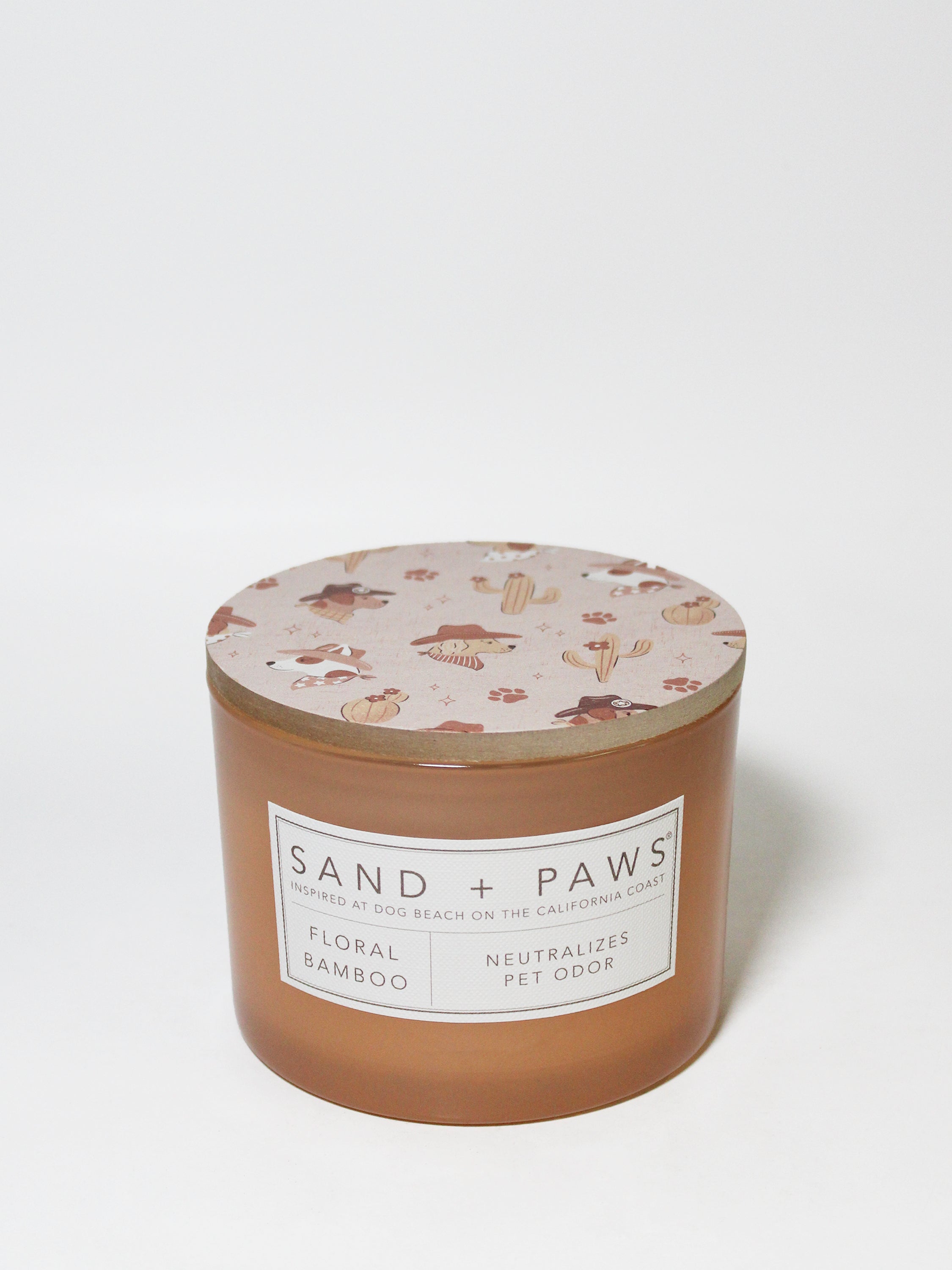 Sand + Paws Floral Bamboo 12 oz scented candle - Fine Fragrance
