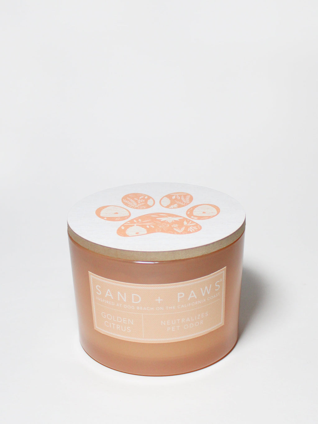 Sand + Paws Golden Citrus 12 oz scented candle - Fine Fragrance