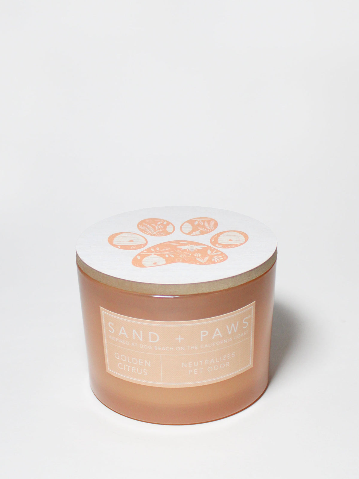 Sand + Paws Golden Citrus 12 oz scented candle - Fine Fragrance
