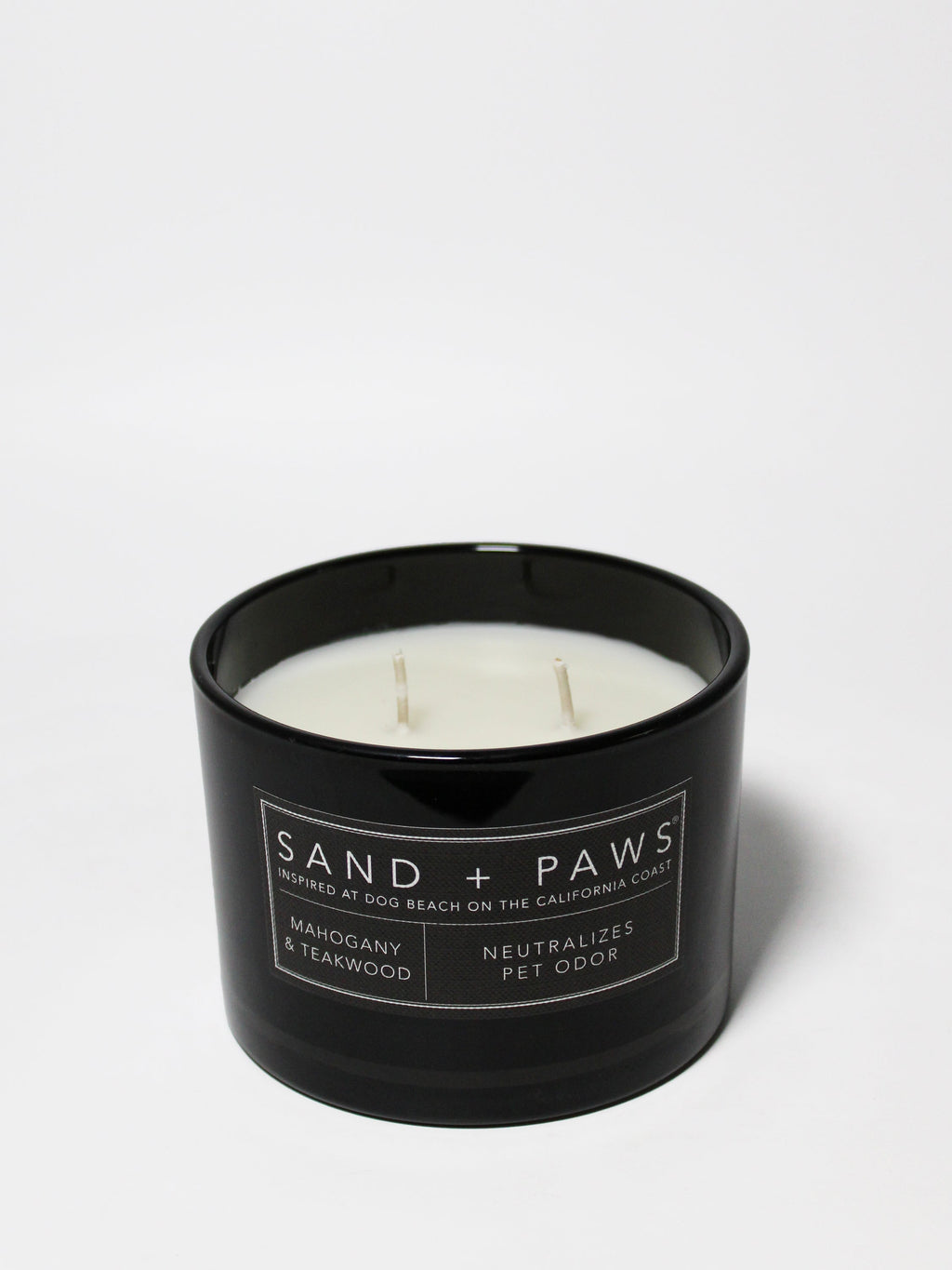 Sand + Paws Mahogany & Teakwood 12 oz scented candle - Fine Fragrance