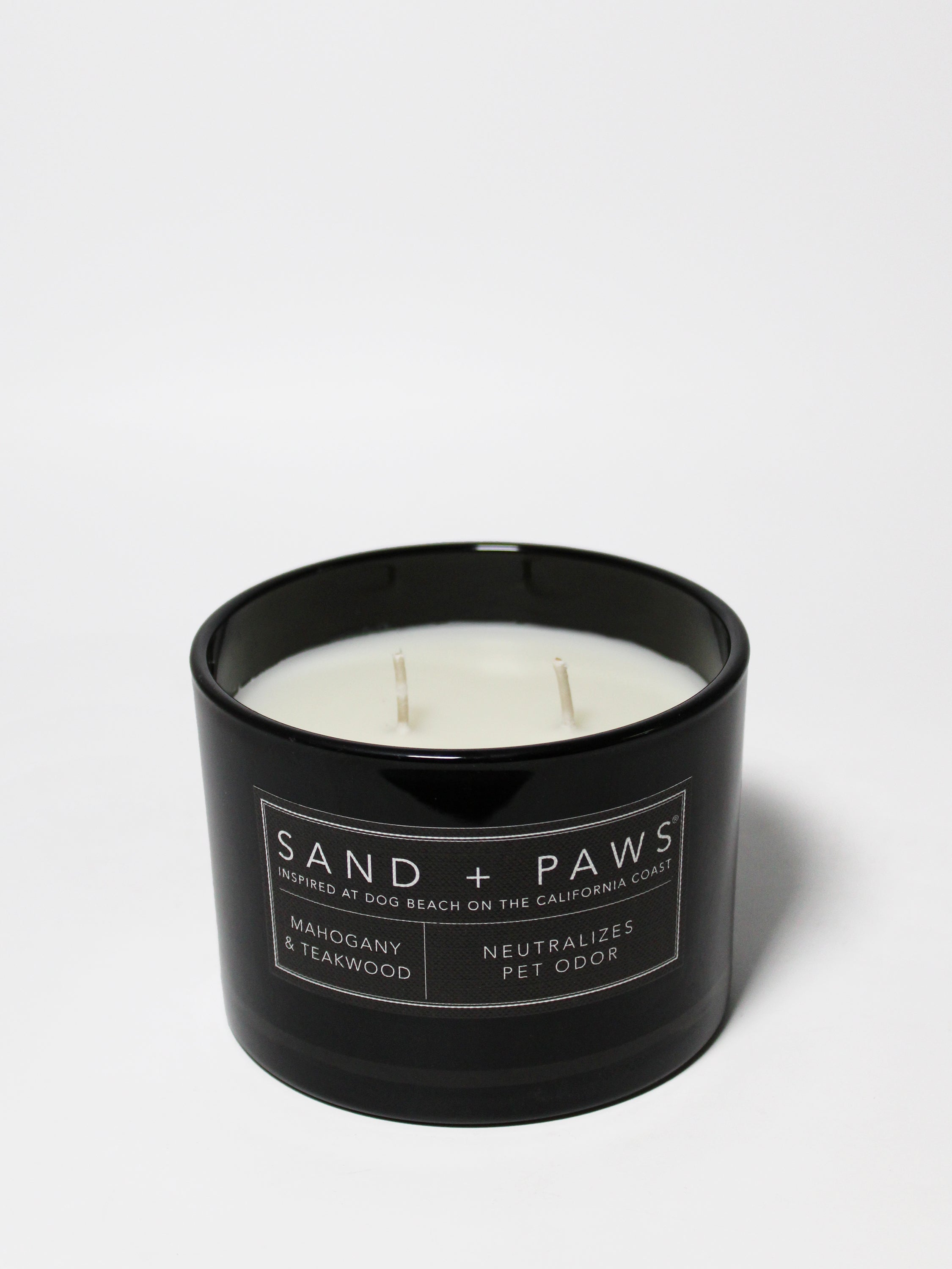 Sand + Paws Mahogany & Teakwood 12 oz scented candle - Fine Fragrance