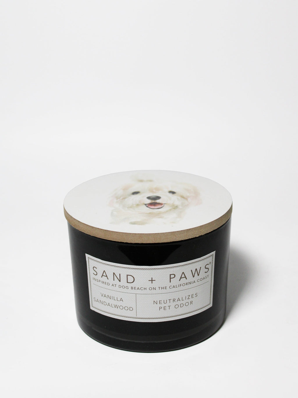Sand + Paws Vanilla Sandalwood 12 oz scented candle - Fine Fragrance