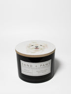 Sand + Paws Vanilla Sandalwood 12 oz scented candle - Fine Fragrance