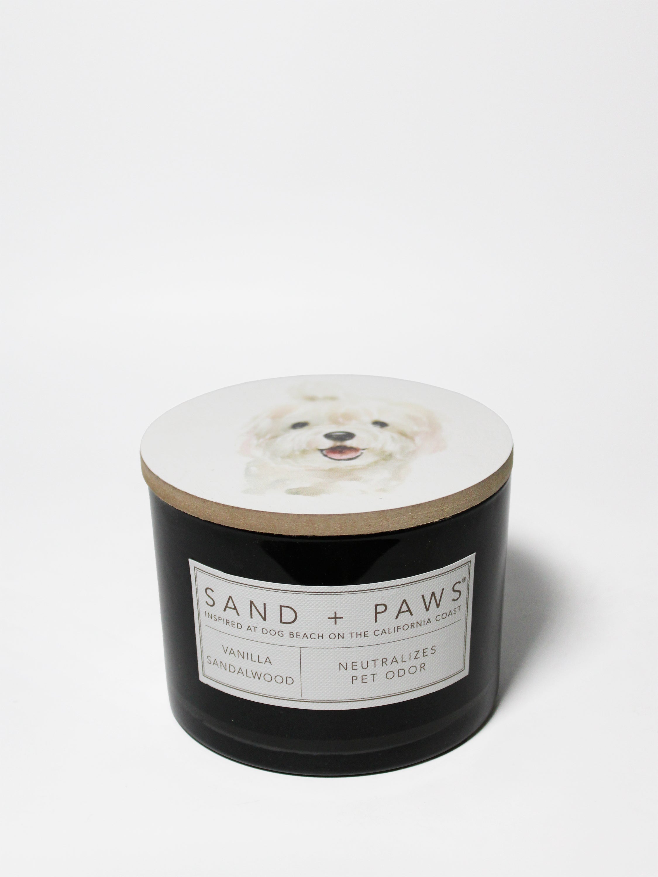 Sand + Paws Vanilla Sandalwood 12 oz scented candle - Fine Fragrance