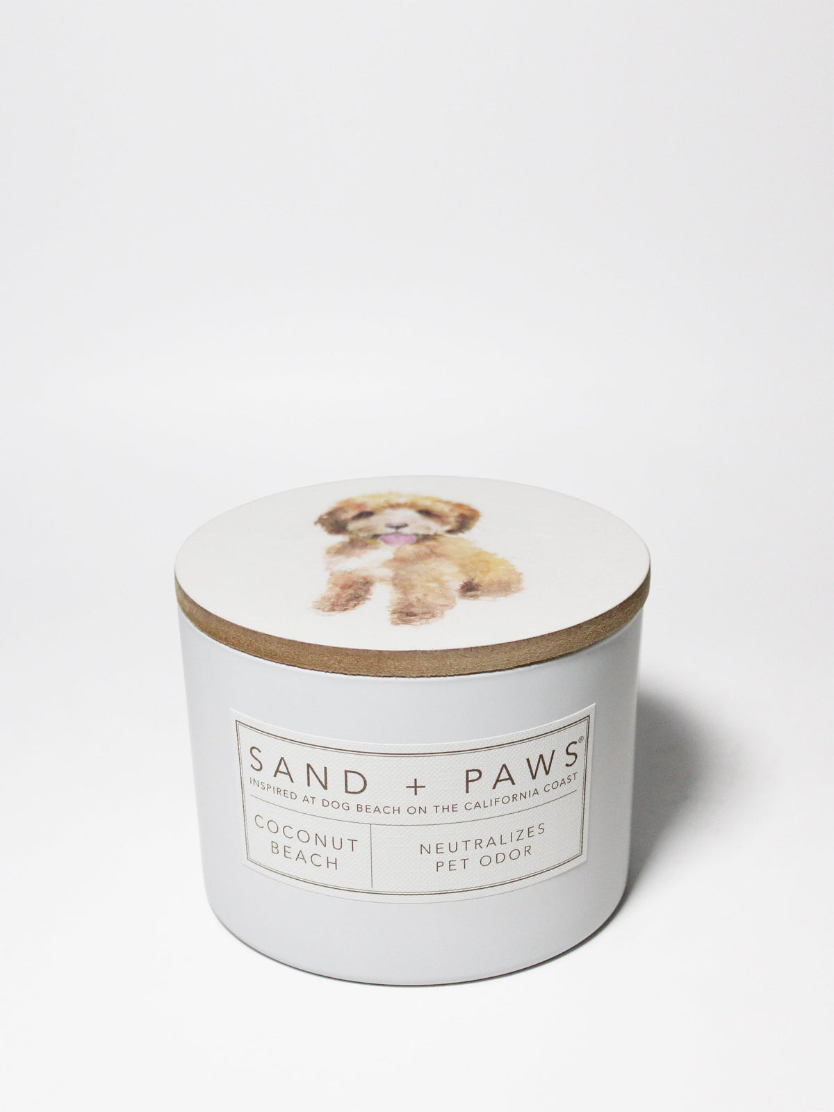 Sand + Paws Coconut Beach 12 oz scented candle - Fine Fragrance