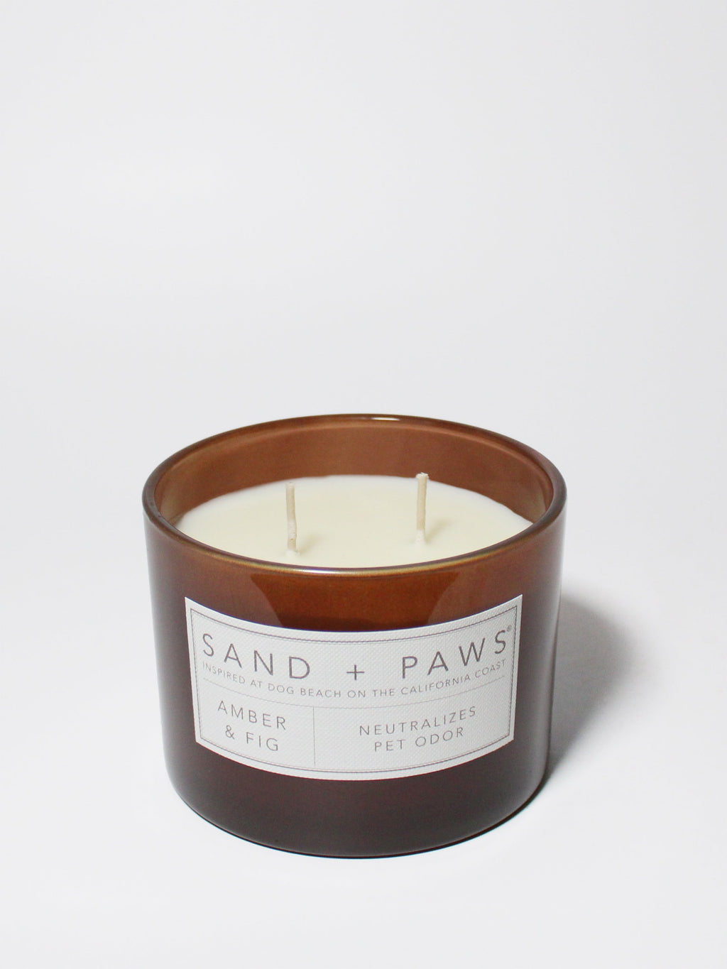 Sand + Paws Amber & Fig 12 oz scented candle - Fine Fragrance