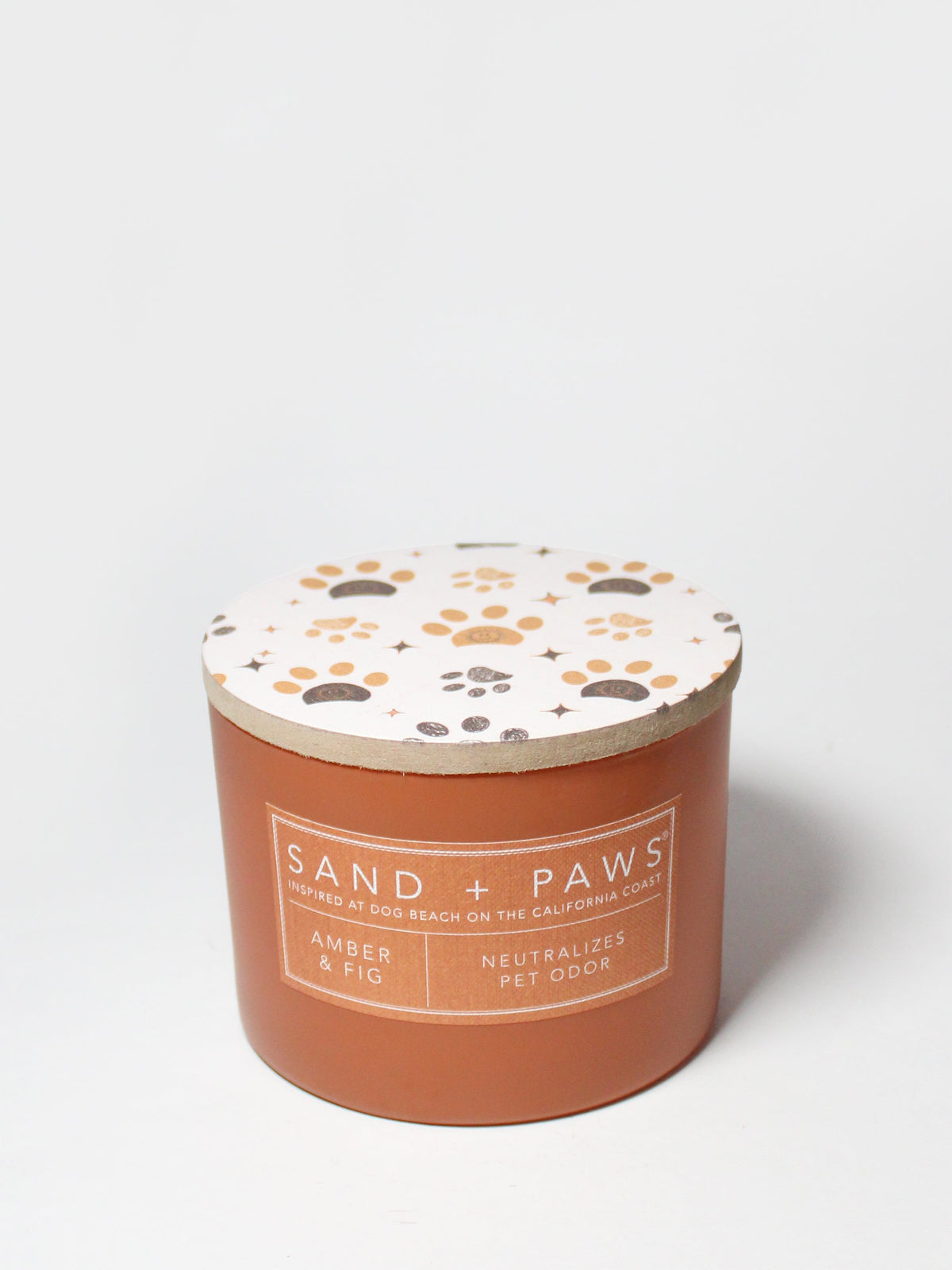 Sand + Paws Amber & Fig 12 oz scented candle - Fine Fragrance
