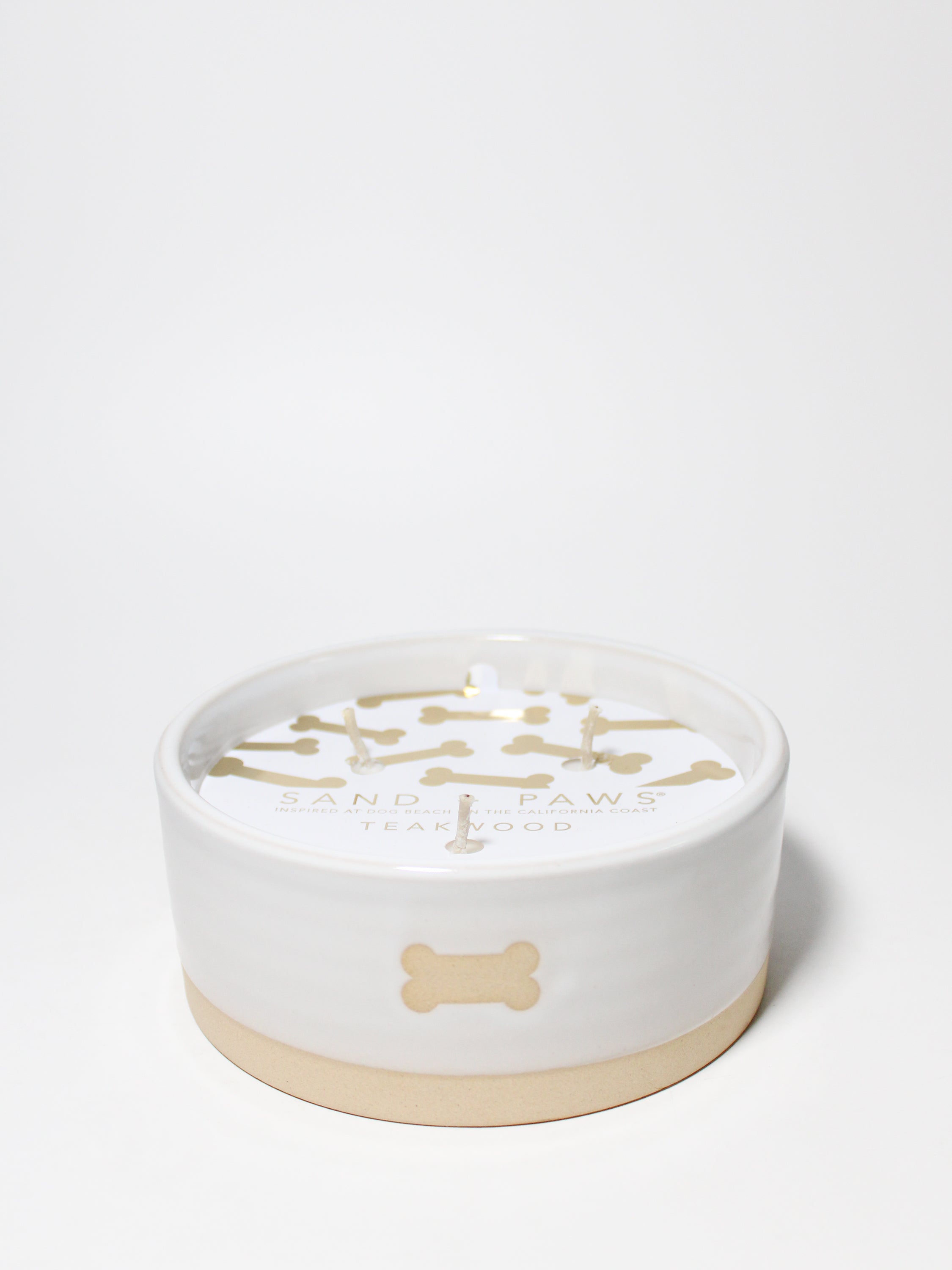 Sand + Paws Teakwood 12 oz scented candle - Fine Fragrance