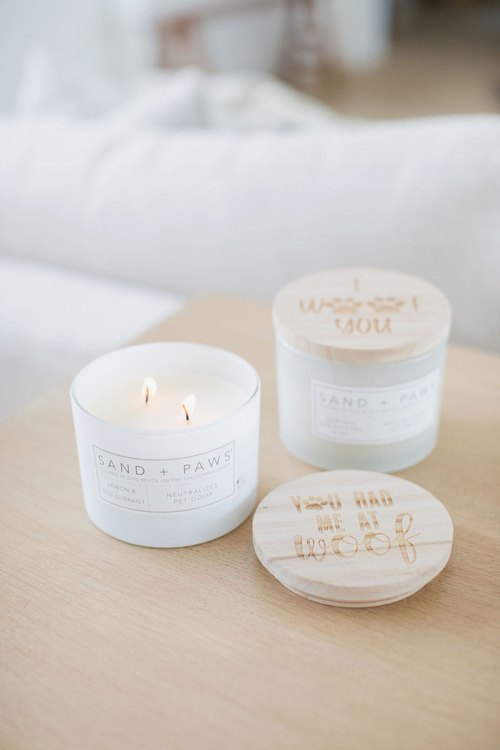 Sand + Paws Lemon & Red Currant 12 oz scented candle - Fine Fragrance