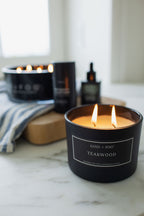 Teakwood 12 oz scented candle - Home Fragrance