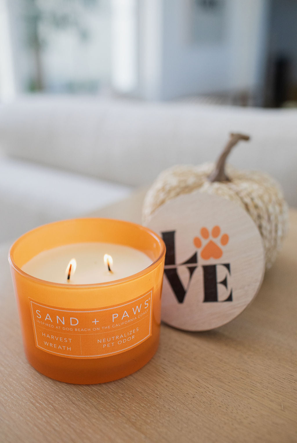 Sand + Paws Harvest Wreath 12 oz scented candle - Fine Fragrance