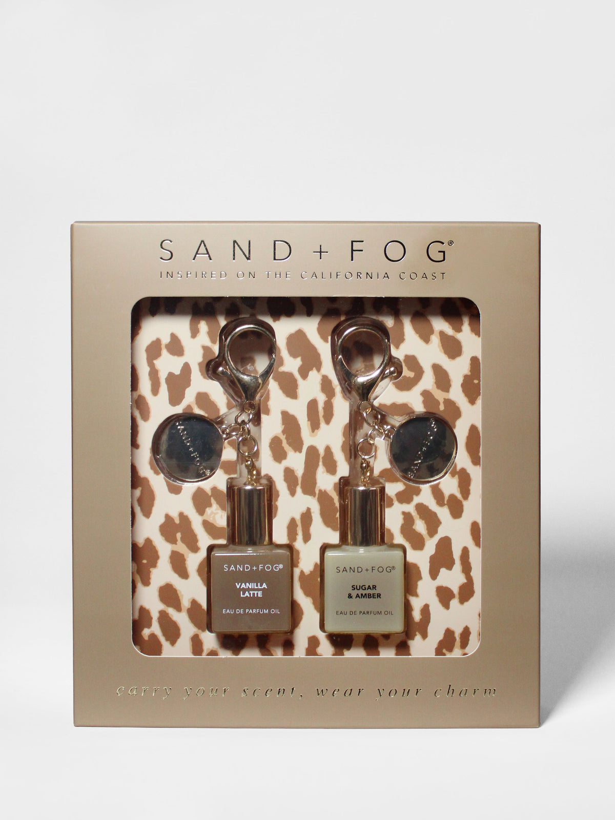 Bag Charm Perfume Oil Rollerball Set - Vanilla Latte + Sugar & Amber - Fine Fragrance