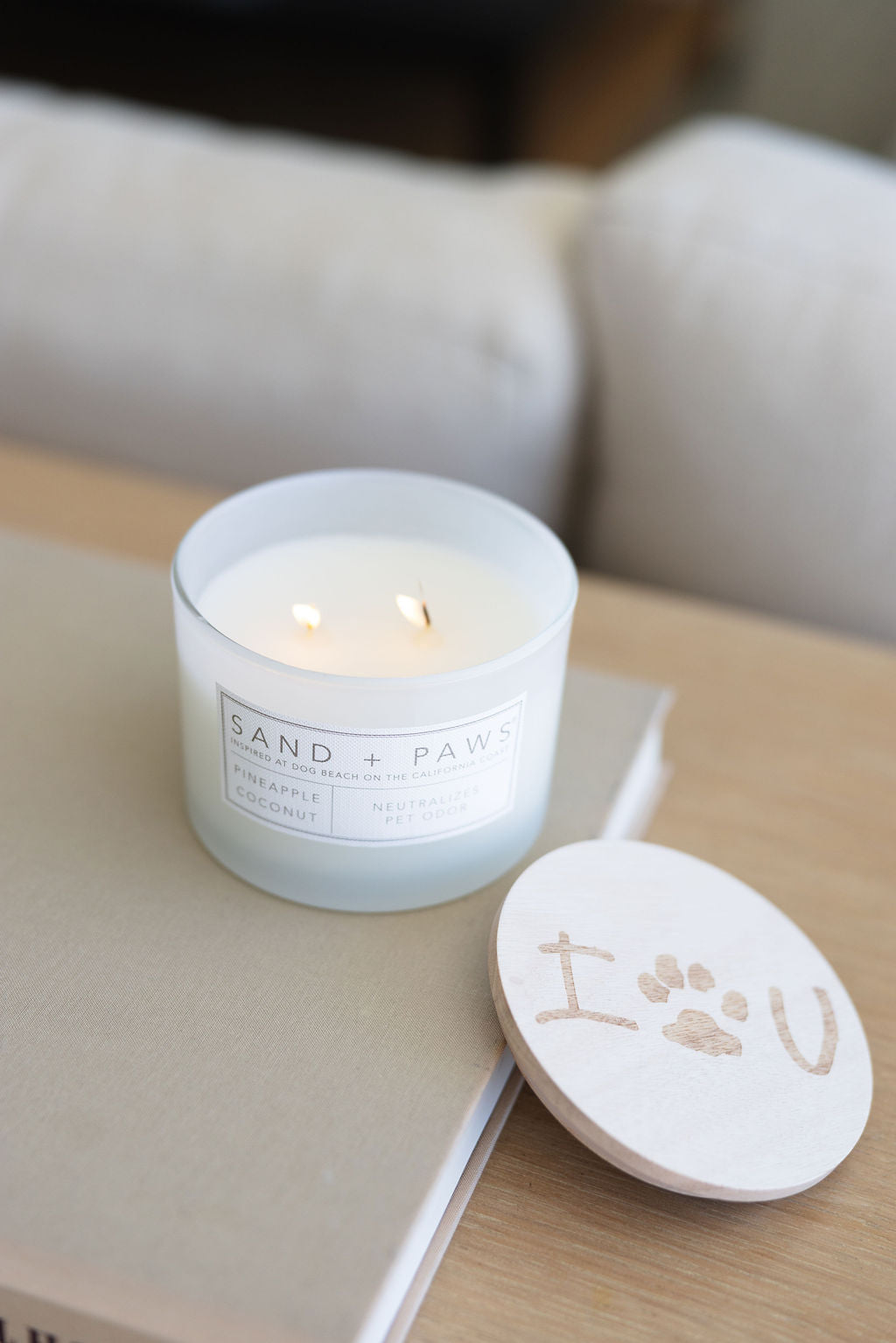 Sand + Paws Pineapple Coconut 12 oz scented candle - Fine Fragrance