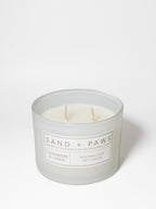 Sand + Paws Cashmere & Linen 12 oz scented candle - Fine Fragrance