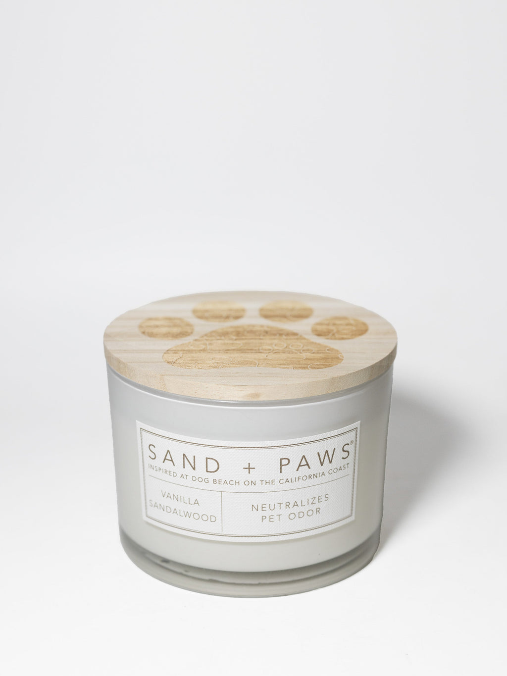 Sand + Paws Vanilla Sandalwood 12 oz scented candle - Fine Fragrance