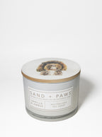 Sand + Paws Vanilla & Amber 12 oz scented candle - Fine Fragrance