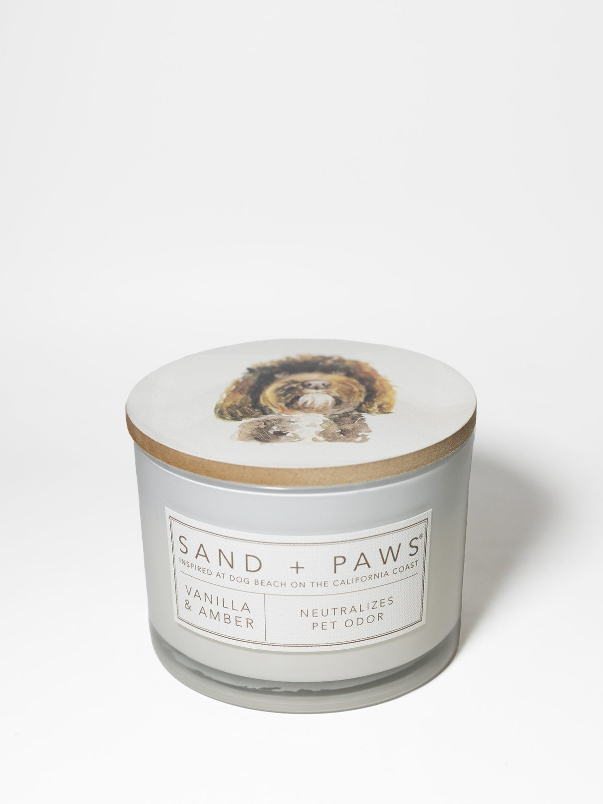 Sand + Paws Vanilla & Amber 12 oz scented candle - Fine Fragrance
