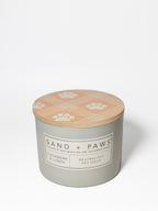 Sand + Paws Cashmere & Linen 12 oz scented candle - Fine Fragrance