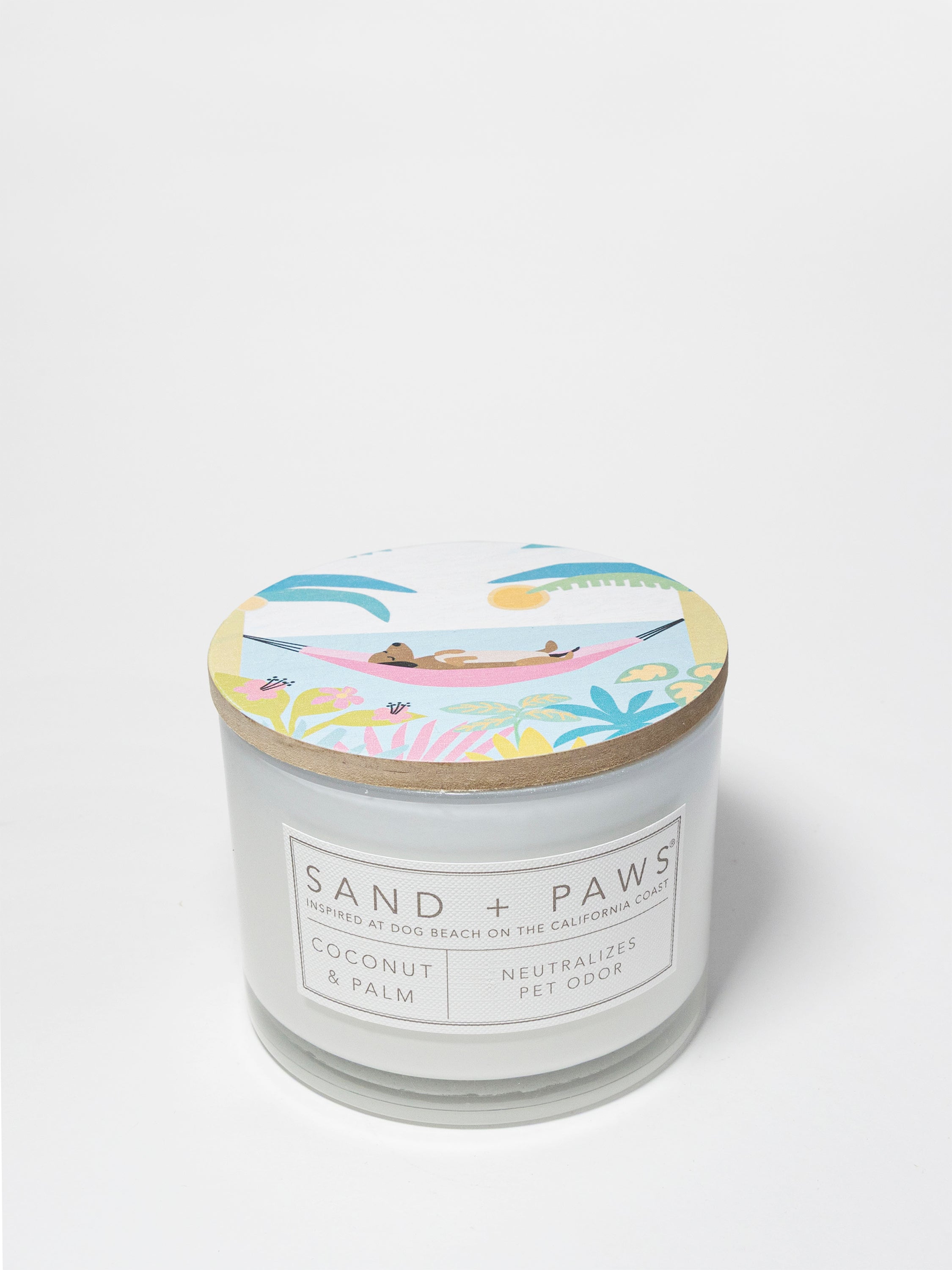 Sand + Paws Coconut & Palm 12 oz scented candle - Fine Fragrance