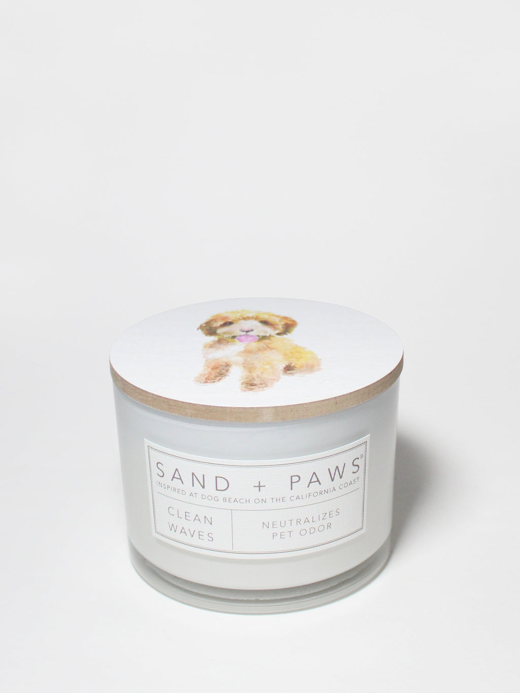 Sand + Paws Clean Waves 12 oz scented candle - Fine Fragrance