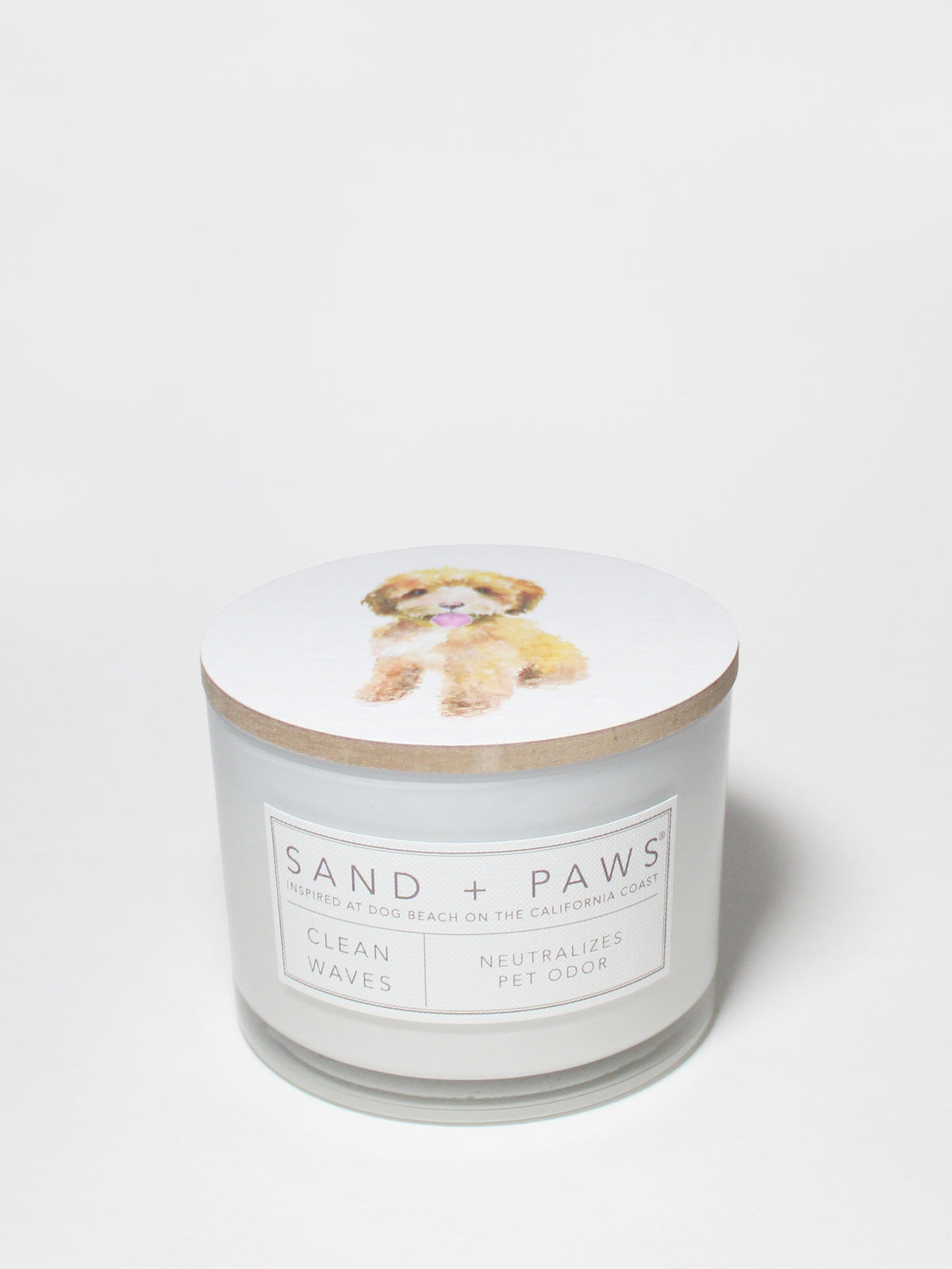 Sand + Paws Clean Waves 12 oz scented candle - Fine Fragrance